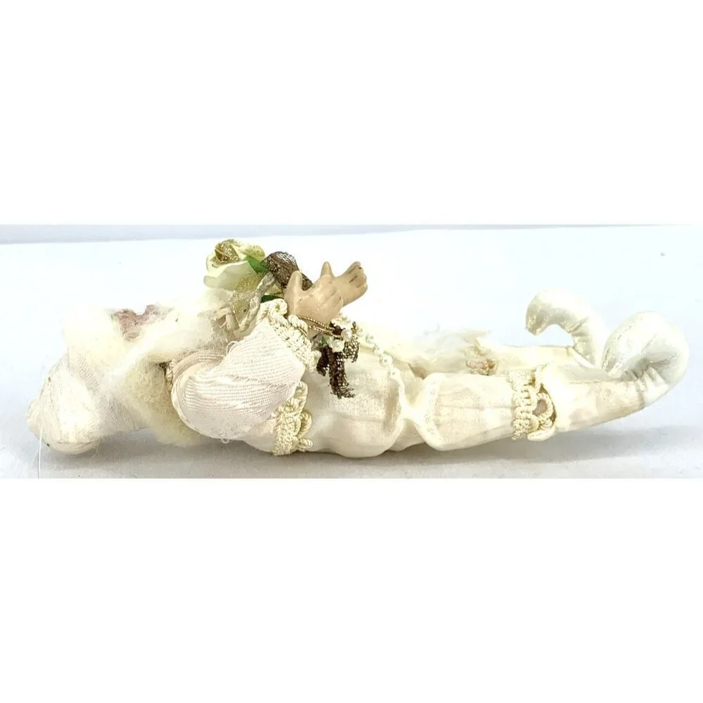 Old World Santa Father Christmas Santa Claus White & Gold Decor 8.5